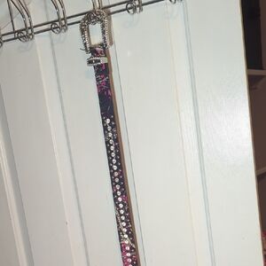 Chic Black and Pink Rhinestone Belt